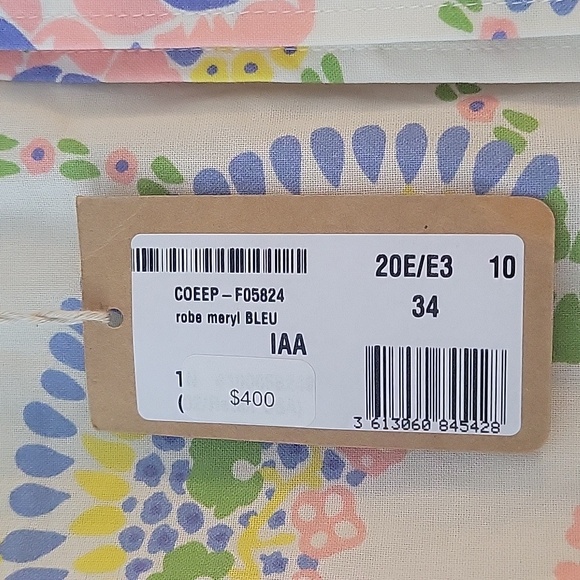 NWT A.P.C $400 BELTED FLORAL COTTON MIDI DRESS - Picture 5 of 7